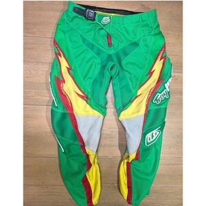 Troy Lee Designs Grand Prix Air Motocross Pants Green Yellow Red Mens Size 30